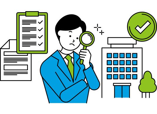 会社の監査をしているイラスト