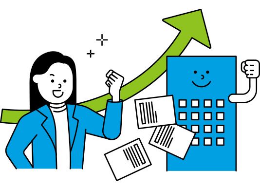 IPO支援によって会社がうなぎのぼりになっているイラスト